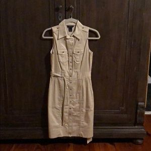 White House Black Market tan trench dress Size 0